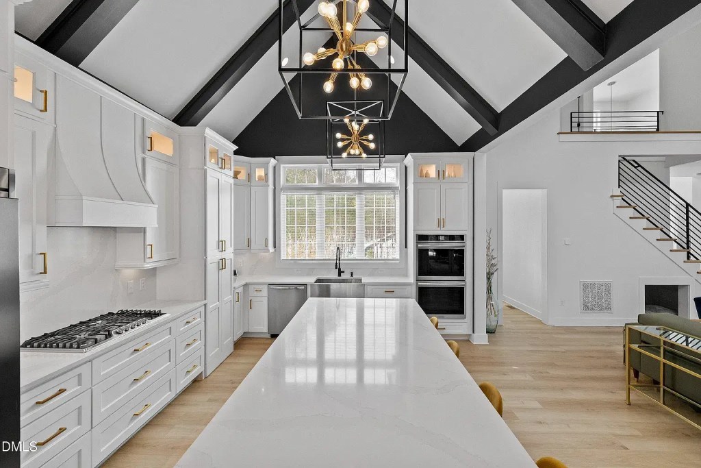 Modern kitchen cabinets in Clayton, NC home located in Johnston County